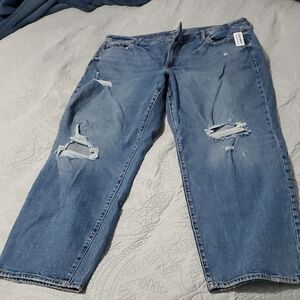 Old Navy Women's Relaxed Fit Ripped Denim Jeans